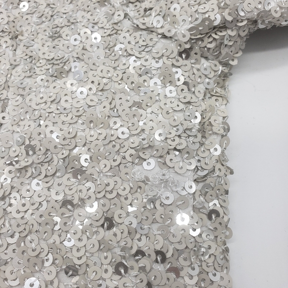 Free People Women US 6 champagne all over sequin dress Party Girl mini side zip - Picture 14 of 15